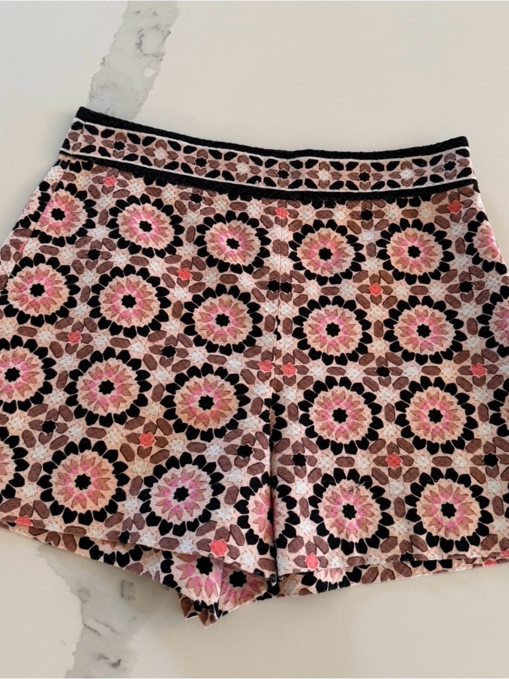 Kate Spade Mosaic Knit Shorts in Pink, Brown & Black